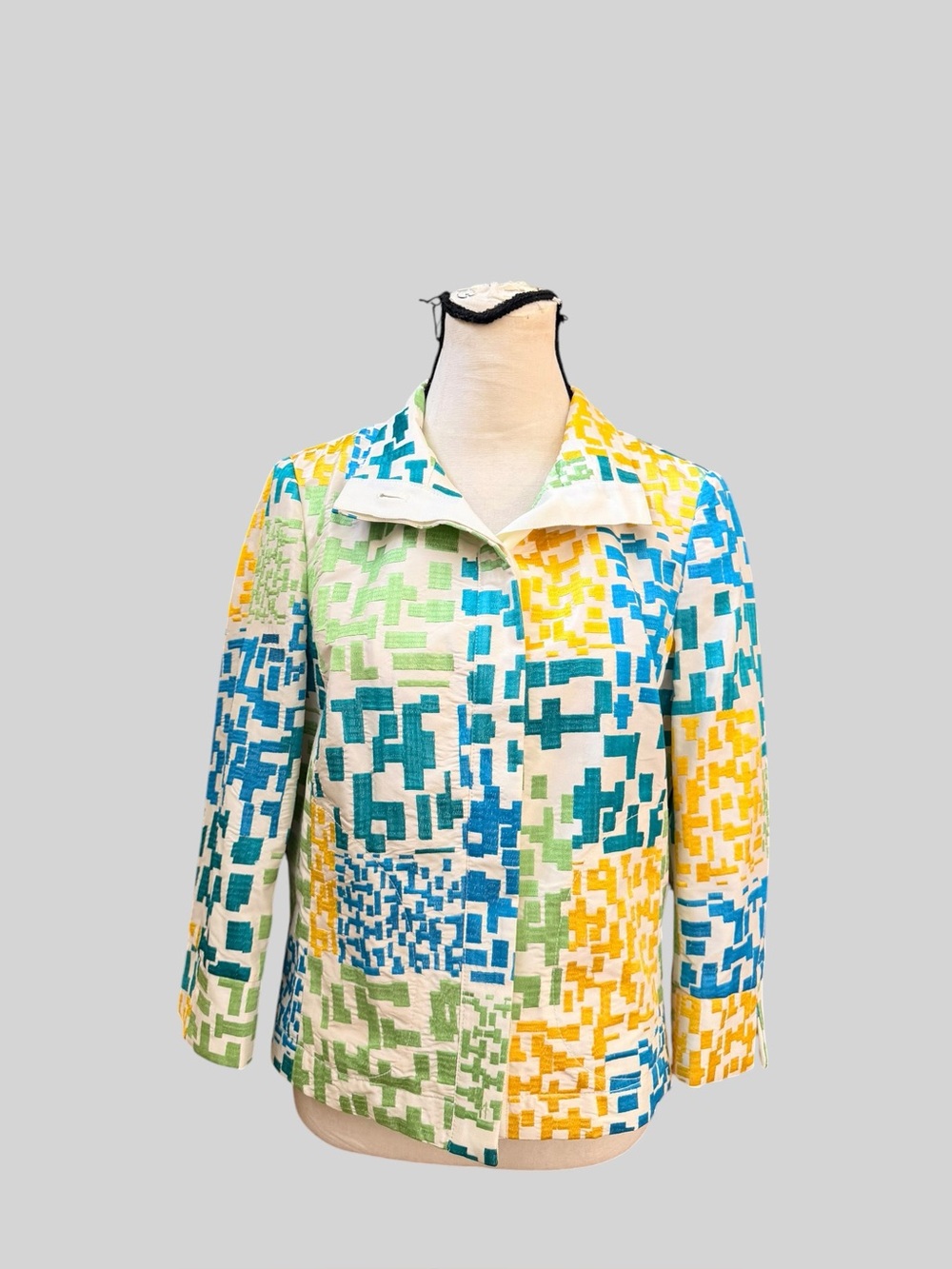 Carlisle abstract print silk multicolored blazer